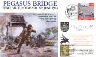 Sergeant Albert Collier Of WW2 Pegasus Bridge LTD TO 67 Hand Signed FDC