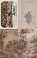 Sheep Shepherd Farmer 4x Antique Birthday Greetings Postcard Bundle