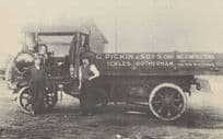 Sheffield Rotherham Old Steam Lorry & Drivers Yorkshire Postcard