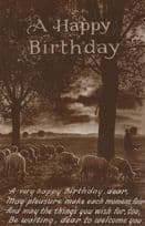 Shepherd Farmer Cattle At Dusk Disaster Weather Real Photo Greetings Postcard