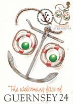 Ship Anchor Belts The Welcoming Face Of Guernsey Stamp First Day Cover Postcard