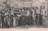 Sierra Leone Native Regent Animal Hunters African Old Postcard