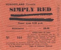 SImply Red 1986 Irish Belfast Concert Ticket