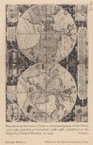Sir Francis Drake Medieval 1500s Map Globe Antique Postcard