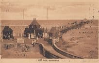 Skegness Pier in WW2 1945 Orchestra On Deck Poster Old Postcard