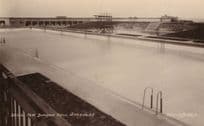Skegness Swimming Pool EMPTY ! Antique Real Photo Lincs Postcard