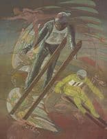 Skiing Ski Slopes 1985 Comite Olympique Olympics Olympic Games Rare Postcard