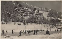 Skiing Sports At Hotel International Adelboden Switzerland Postcard
