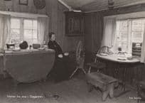 Slaggveien Norway Fra Stue Waxwork Sewing Weaving Wheel Postcard