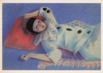 Sleeping Pierrot Lady Clown Glamour Adrian George Photo Postcard