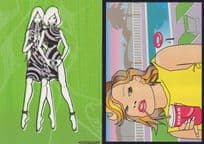 Slush Puppy Drink Psychedelic Female Twins 2x Postcard s