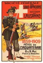 Society Of Officers Switzerland Soldier Military 1909 Poster Postcard
