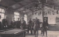 Soldiers Billiards Game Missions To Seamen Zeebrugge Military Hand Signed Old Postcard