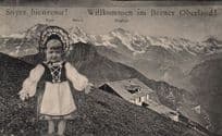 Soyez Bienvenu Willkommen Im Berner Oberland Switzerland Child Costume Postcard