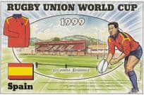 Spain Galashiels Netherdale Stadium Map Rugby World Cup Uniform Postcard