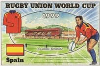 Spain Spanish Team Rugby Union World Cup 1999 Postcard