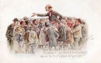 Speakers Europe Political Park Corner Scottish Dialect Old Comic Postcard