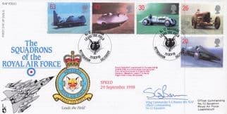 Speed Motor Racing Cars Squadrons Of The Royal Air Force Hand Signed FDC