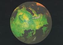 Spherised Europe From Outer Space Astronomy Map Postcard