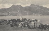 Spiez Old River Switzerland Ship Nautical Rare Postcard