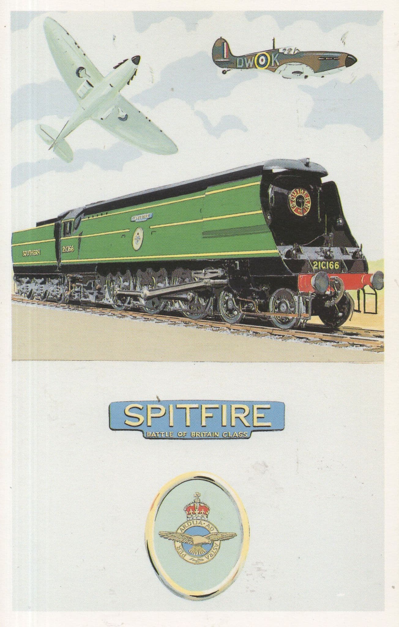 Train Spitfire Spitfire Military Train Plane Battle Of Britain Poster Postcard