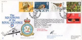 Squadrons Of The Royal Air Force Christmas 1995 Wessex Flown Hand Signed FDC