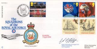 Squadrons Of The Royal Air Force Europa 1992 Olympics Flown Hand Signed FDC