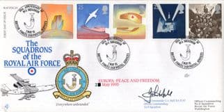 Squadrons Of The Royal Air Force Europa 1995 Peace & Freedom Hand Signed Flown FDC