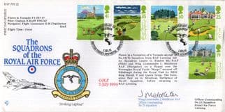 Squadrons Of The Royal Air Force Golf Specially Flown Hand Signed FDC