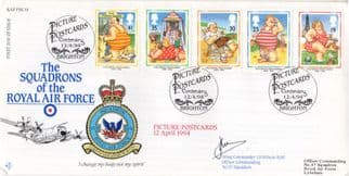 Squadrons Of The Royal Air Force Seaside Saucy Picture Postcards Hand Signed FDC