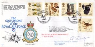 Squadrons Of The Royal Air Force Wildfowl & Wetlands Trust Hnd Signed FDC