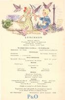 SS Carthage P&O 1952 Cruise Trafalgar Square Ship Curry Menu