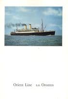 SS Orontes Former WW2 Military Ship Orient Line 1958 Menu