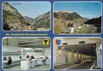 St Gotthard Strassentunnel Switzerland Postcard