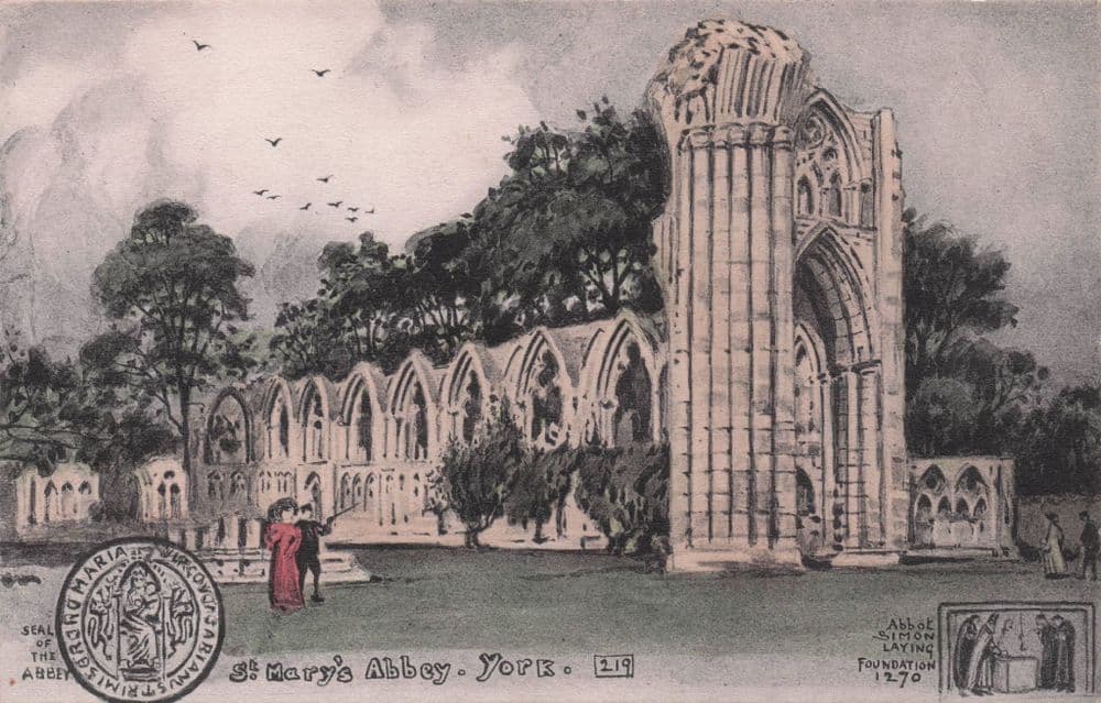 St Mary s Abbey York Monastery 1270 Abbot Old Phillimore Postcard