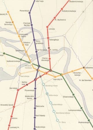 St Petersburg Russia Train Tube Subway Map Underground Postcard