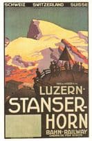 Stanserhorn Bahn in 1914 WW1 Train Railway Swiss Advertising Postcard