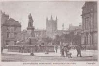 Stephensons Monument Newcastle On Upon Tyne Antique 1911 Postcard