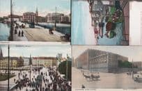 Stockholm 4x Antique Rare Norrbro Vasabron Kungl Slottet Stadsgarden Postcard s