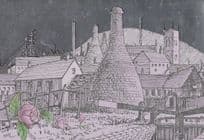 Stoke On Trent Factory Industry Real Metallic Shine Postcard