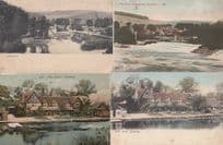 Streatley The Swan Weir 4x Antique Postcard s
