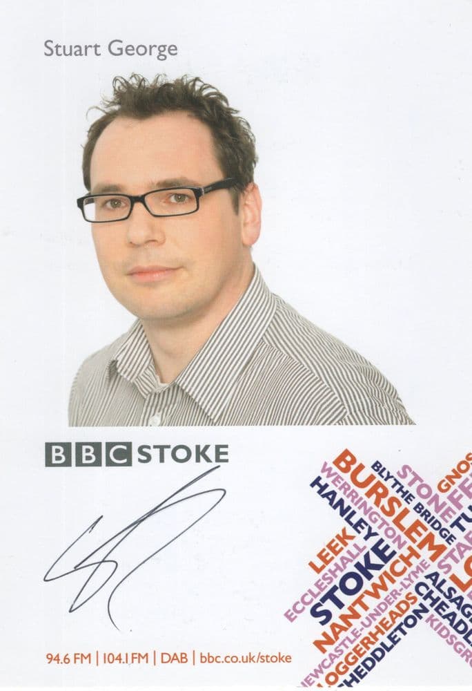 George E Stuart Stuart George BBC Radio Stoke Hand Signed Cast Card Photo
