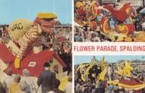 Swag Robbers On Top Of Dolls House Flower Parade Spalding 1970s Postcard