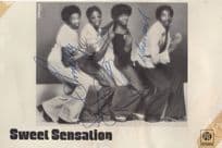 Sweet Sensation 1970s Pop Soul Band Full Hand Signed Pye Photo