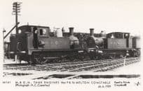 Tank Engine 9 & 16 Melton Constable Station M&GN Train Postcard
