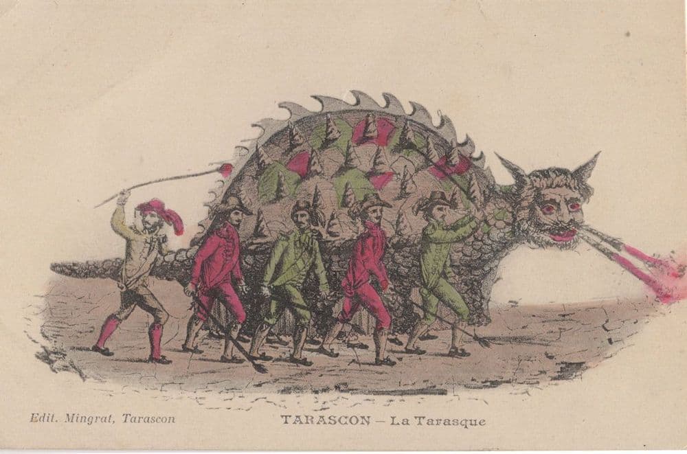 Tarascon La Tarasque French Monster Dragon Mythology Old Postcard tarascon-la-tarasque-french-monster-dragon-mythology-old-postcard