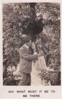 Tarzan Creeping Tom In Trees Real Photo Comic Love Postcard