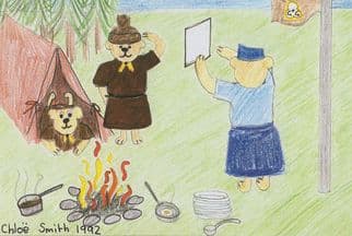 Teddy Bears as Boy Scouts 10 Year Old Painting Award Postcard