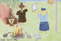 Teddy Bears as Boy Scouts 10 Year Old Painting Award Postcard
