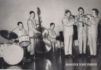 Teddy Stauber German Trombonist Jazz Band Hand Signed Postcard